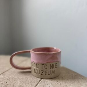 Kubek kamionkowy handmade DOM TO NIE MUZEUM 200 ml